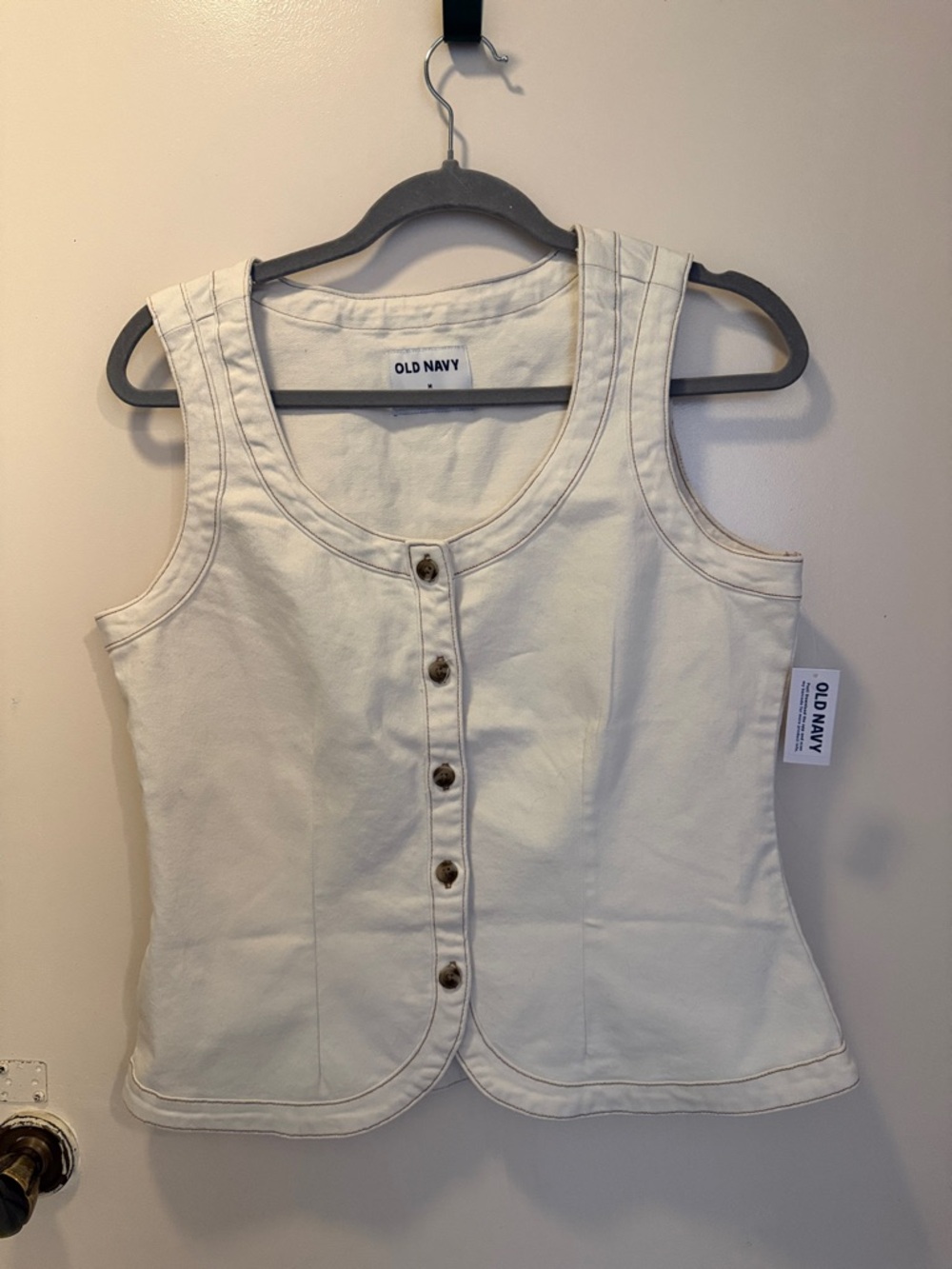 Old Navy Cream Button-Front Vest